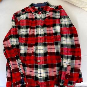 American Eagles red green plaid shirt war one time size extra large classic fit